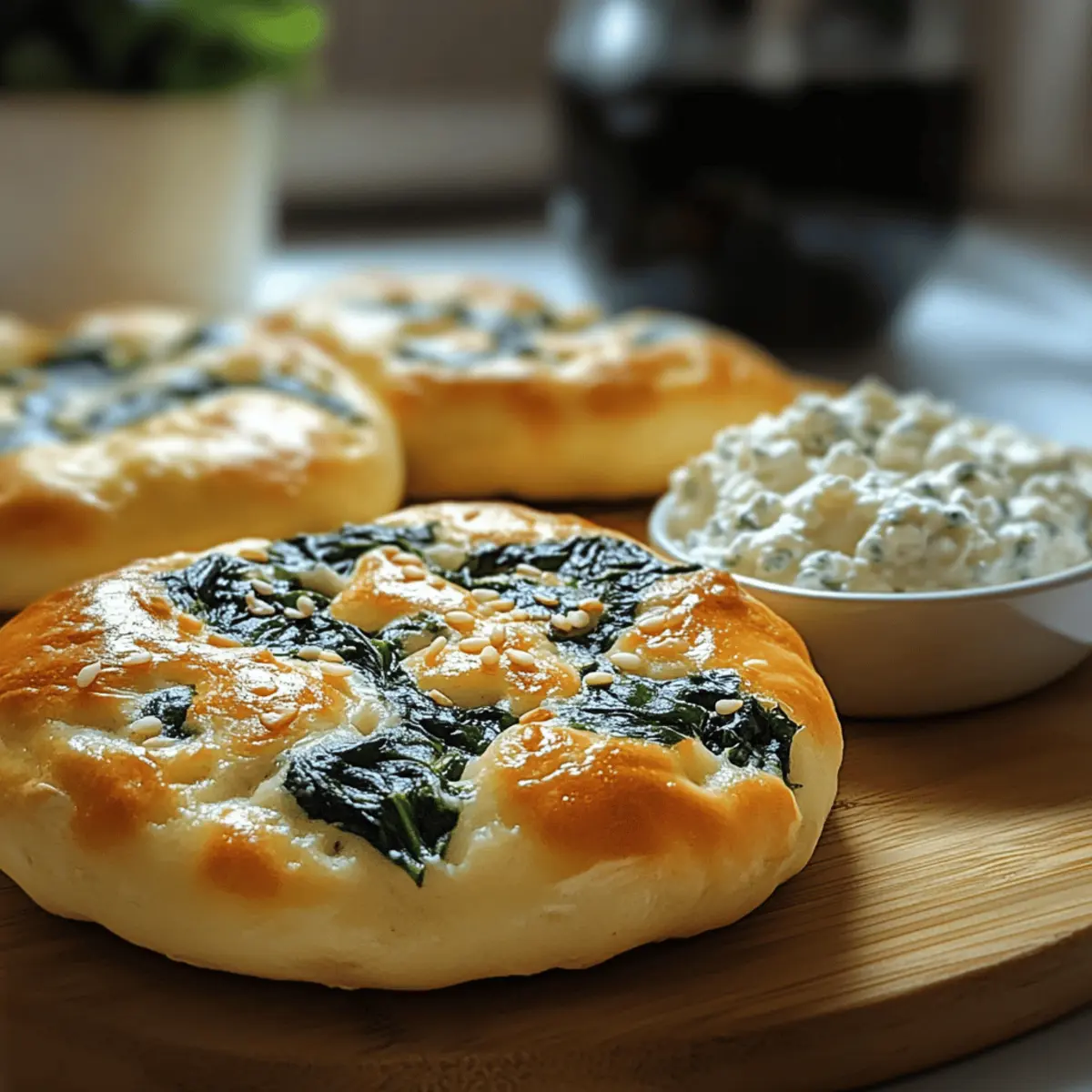 Spinach Cottage Cheese Flagels