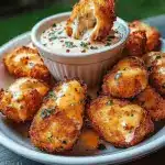 Cheesy Jalapeño Ranch Chicken Poppers with a Creamy Dip