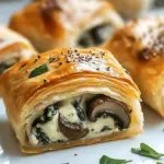 Creamy Mushroom & Spinach Stuffed Pastry Bites
