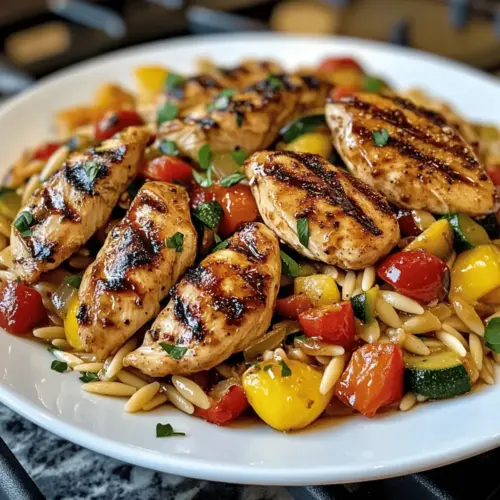 Balsamic Chicken & Veggie Orzo