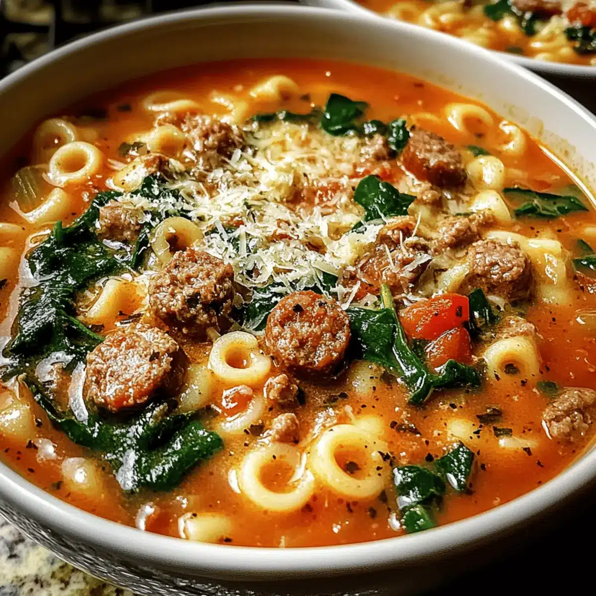 Hearty and Creamy Italian Sausage Ditalini Soup