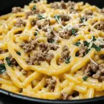 One-Pot Creamy Beef and Garlic Butter Pasta