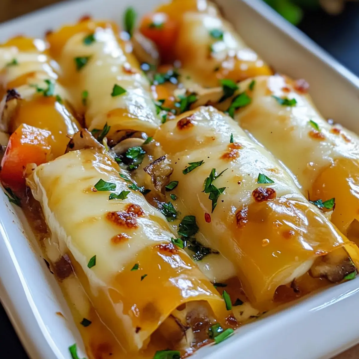 Oven Fried Feta Rolls with Chili Honey