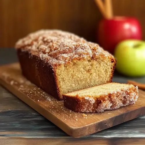 Spiced Apple Cider Donut Loaf with a Cinnamon Sugar Crust