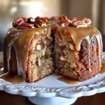 Apple Pecan Cake With Caramel Glaze