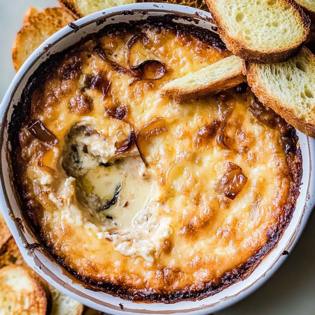 Hot Caramelized Onion Dip with Gruyere