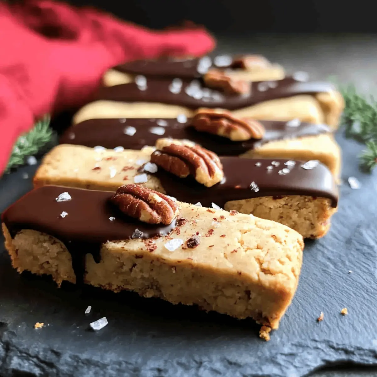 Chocolate Dipped Pecan Shortbread Cookies