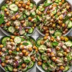 Crispy Chickpea and Cucumber Tahini Salad