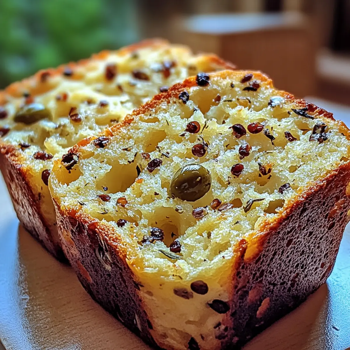 Delicious Savory Cheese and Olive Quick Bread