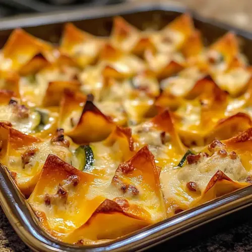 Baked Sausage and Cheese Mini Wontons