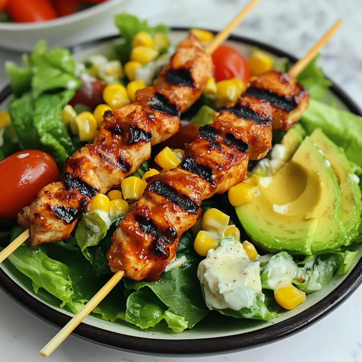 BBQ Chicken Skewer Salad
