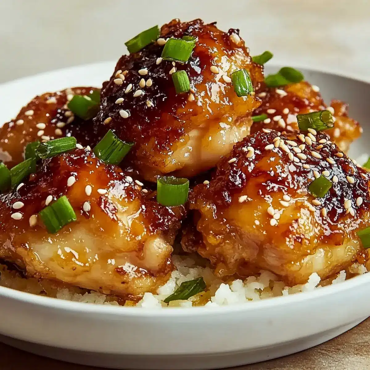 Crispy Honey Garlic Chicken Thighs