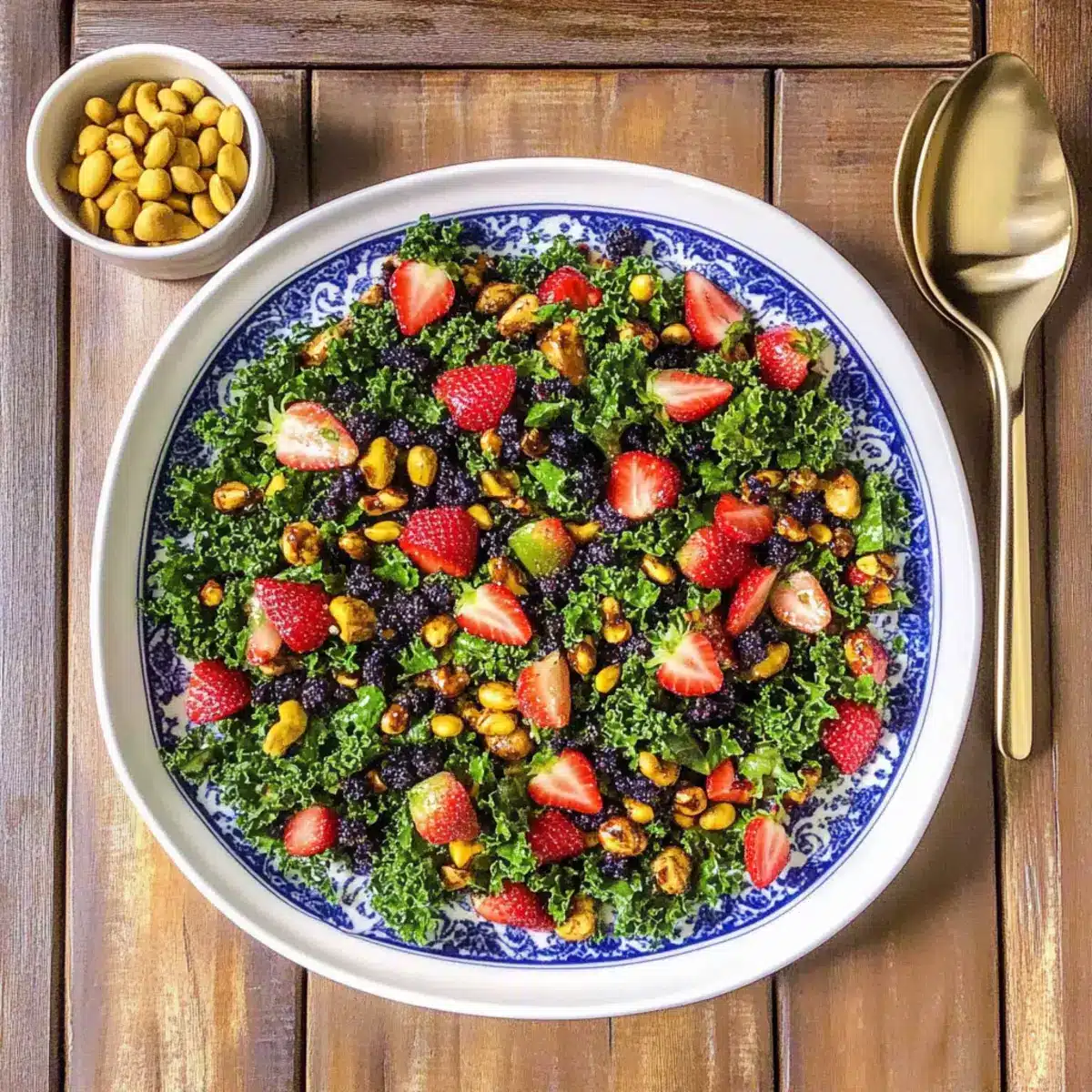 Strawberry Kale Salad with Honey Lemon Dressing